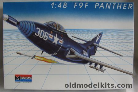Monogram 1/48 Grumman F9F (A-5) Panther Jet - With Super Scale US Marines VMF-224 and VMA-223 Decals - Bagged, 5456 plastic model kit